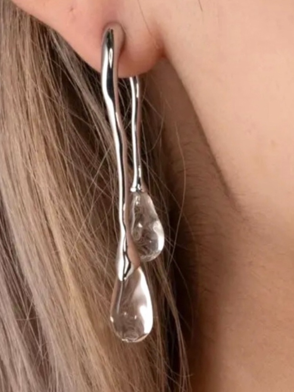 Alexis Bittar Liquid Lucite Double Drop Dangle Earrings